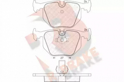 R BRAKE rb1552 -  Комплект тормозных колодок, дисковый тормоз